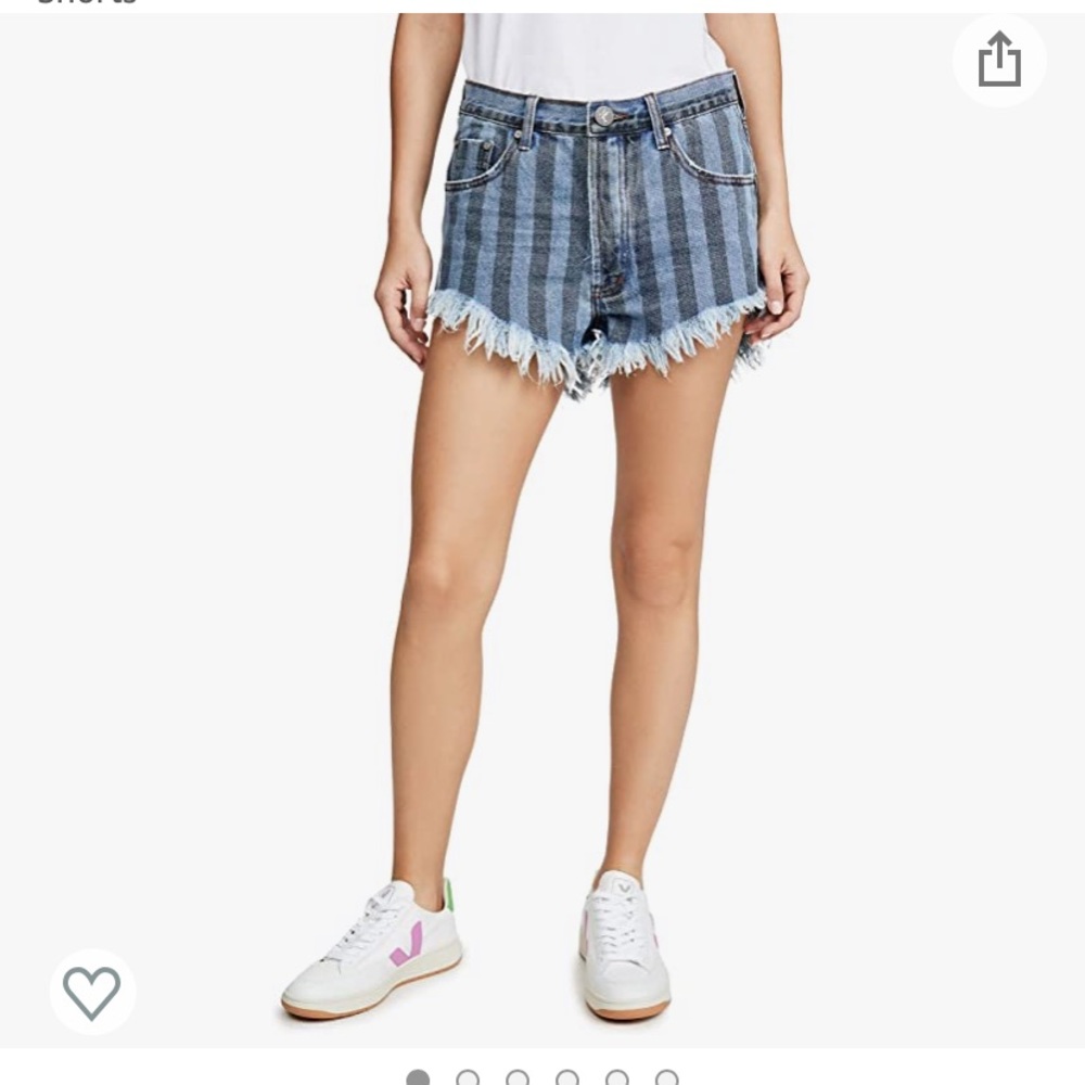One Teaspoon Zephyr Outlaws Mid Length Jean Shorts